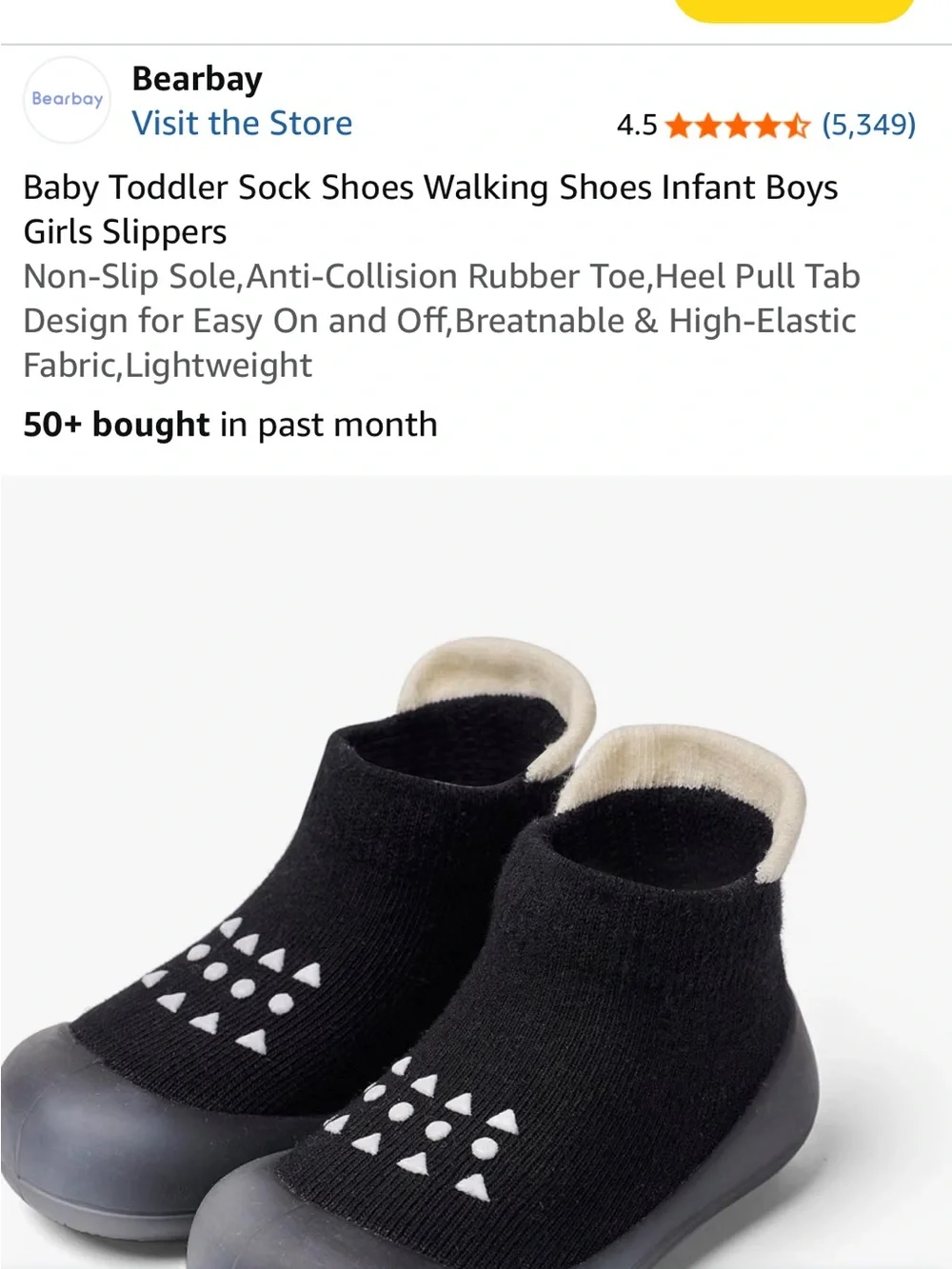 3 Pair Infant Size 20/21 (4/5) Non-Slip Rubber Toe Sock Shoes